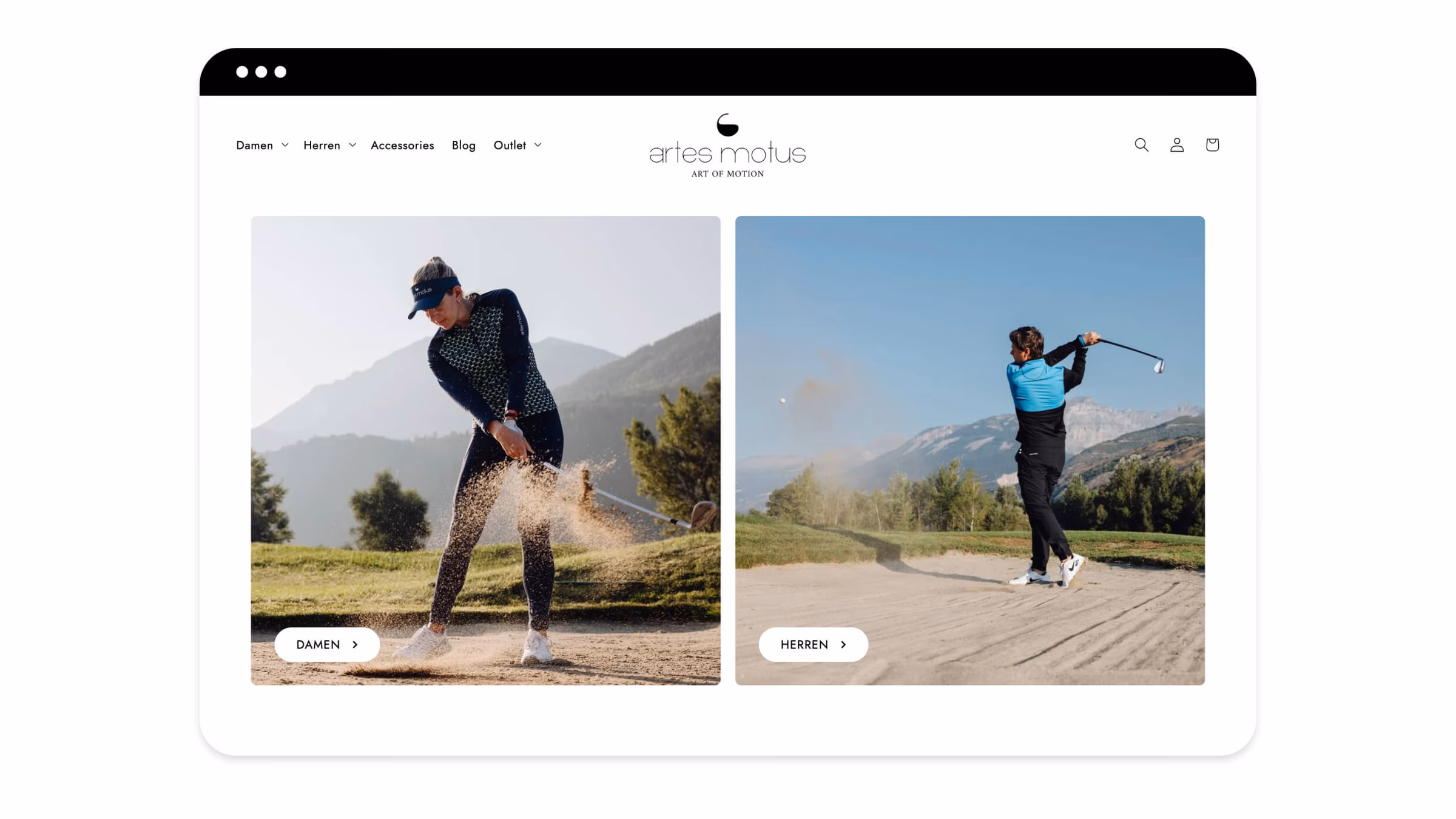 Mockup Kategorieübersicht Artes Motus