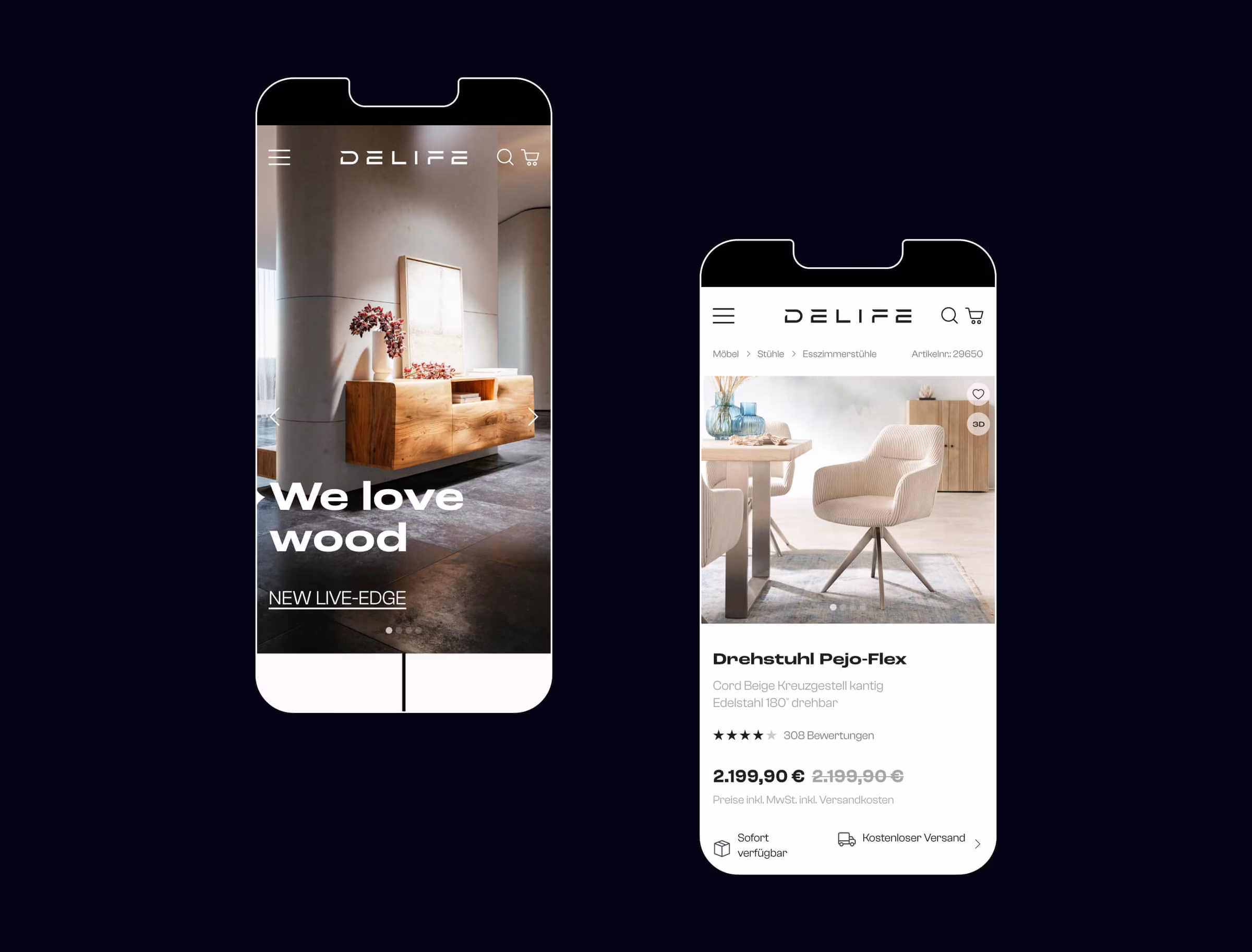 Startseite und Kategorieseite Delife Shopware