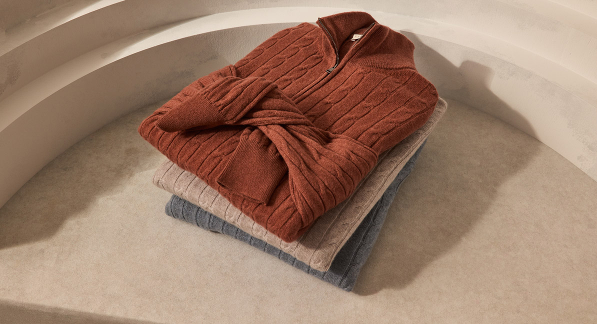 Dark Green Cashmere Zip Hoodie | Luca Faloni