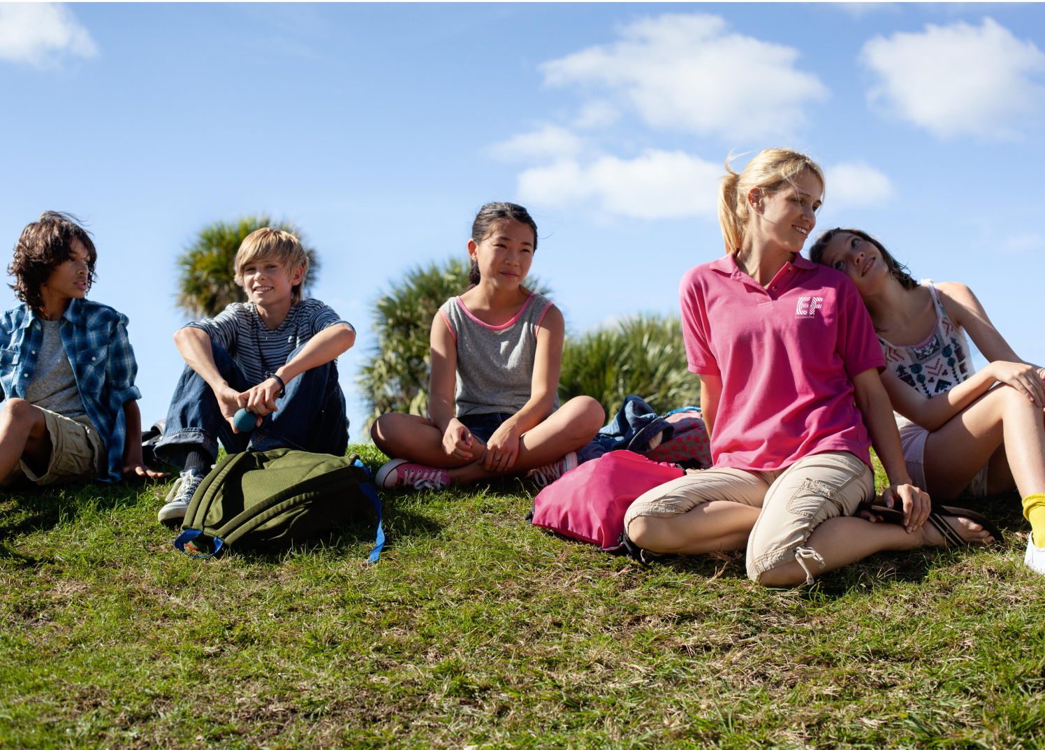 Students And Staff In Lawn