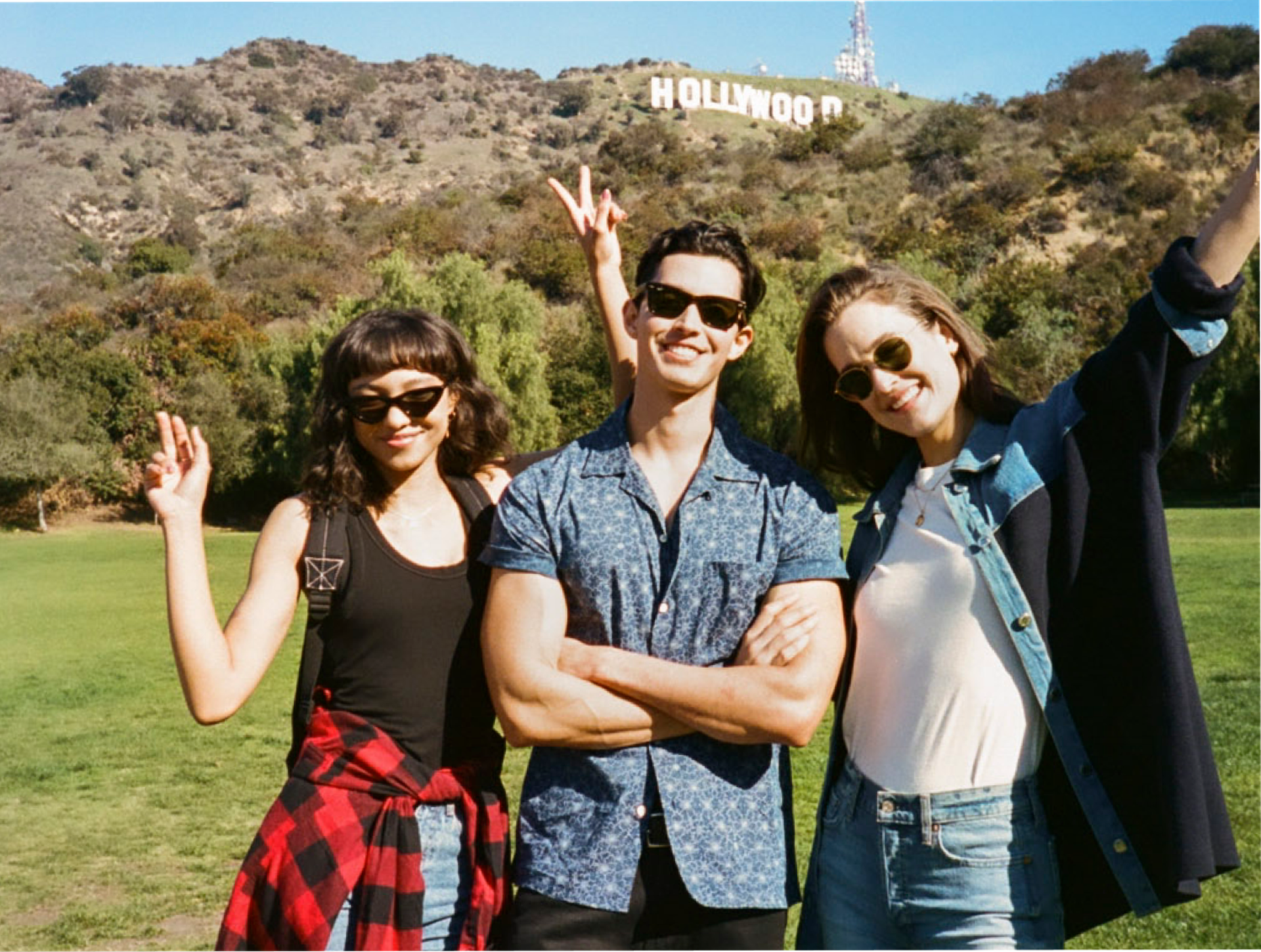 Students Near Hollywood Sign