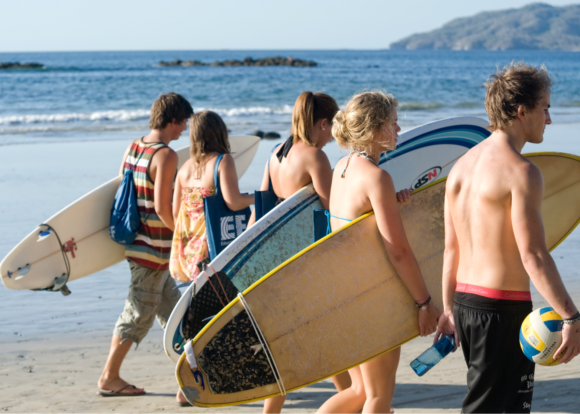 Students Walking On The Beach