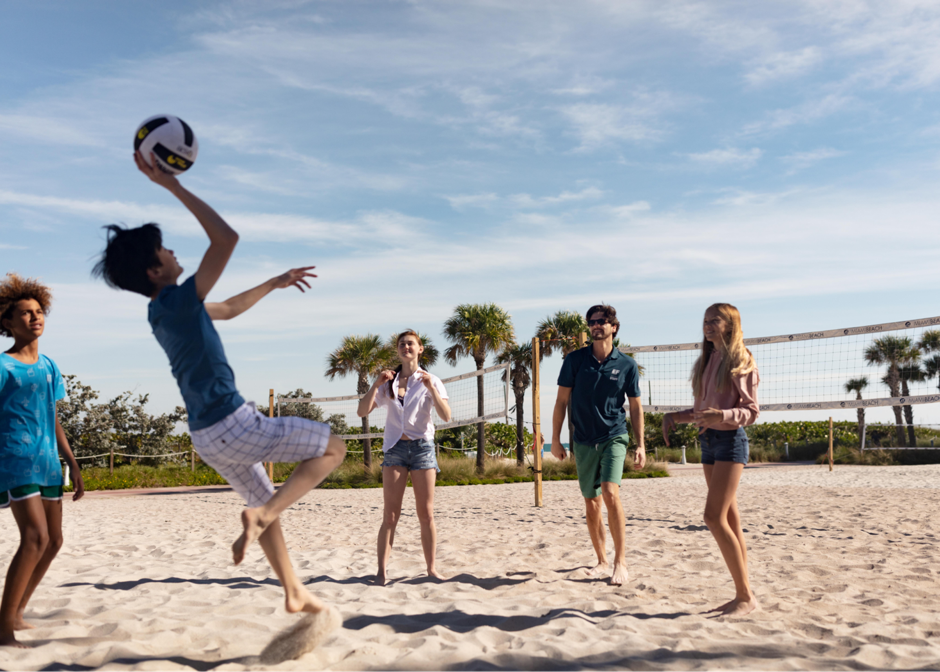 Students Playing Volleyball