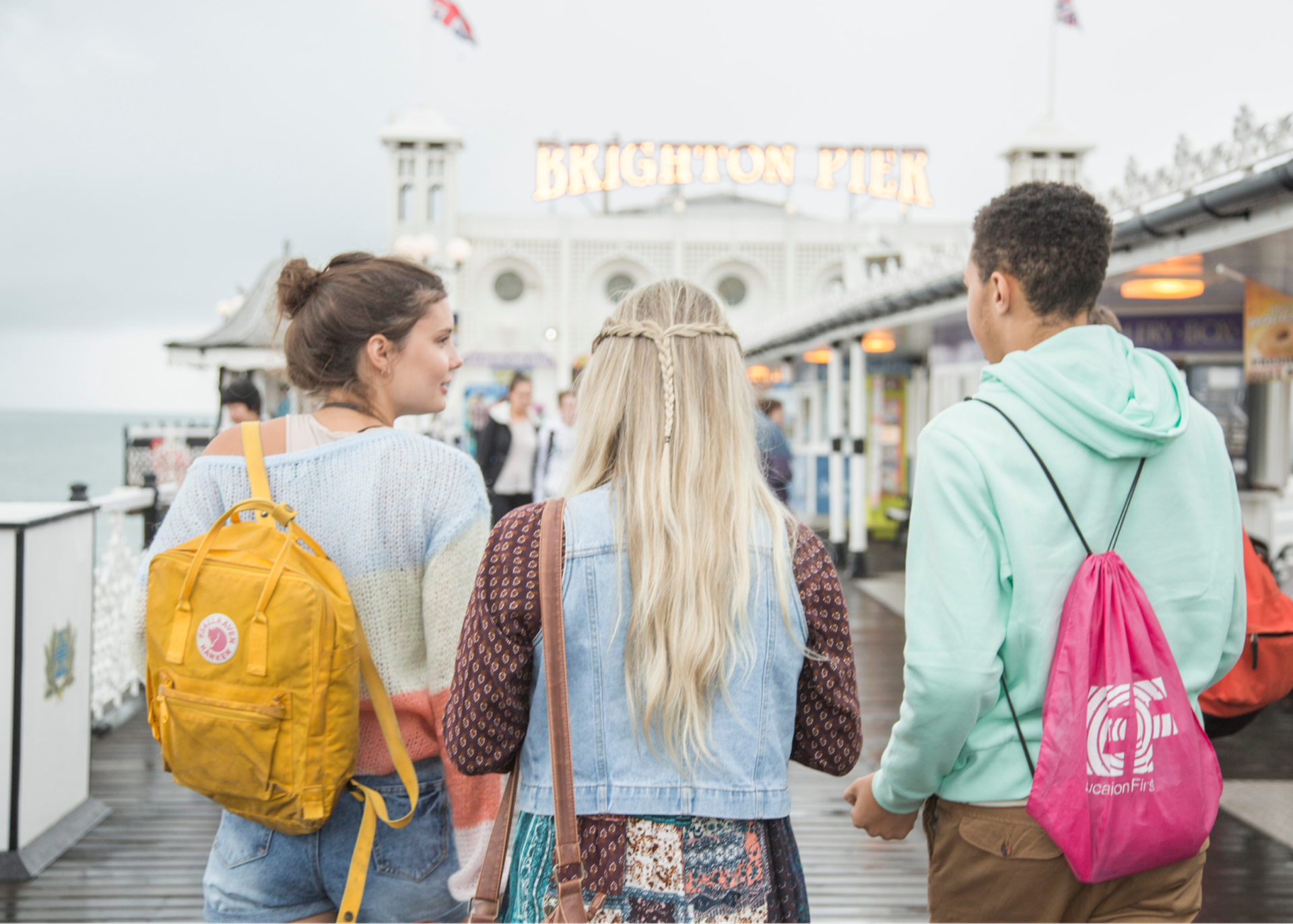 Students at Brighton Palace Pier