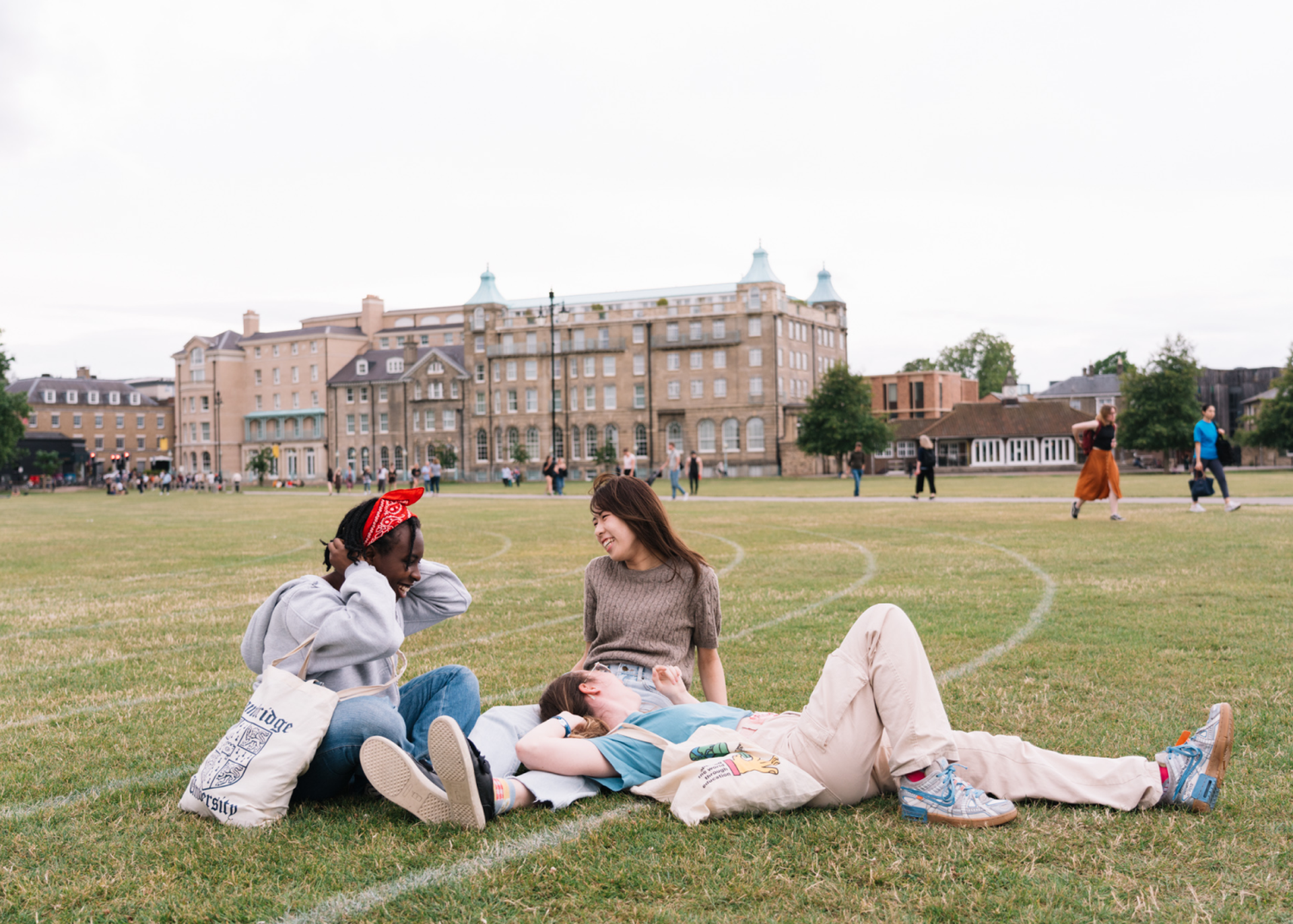 Students Sitting OnField