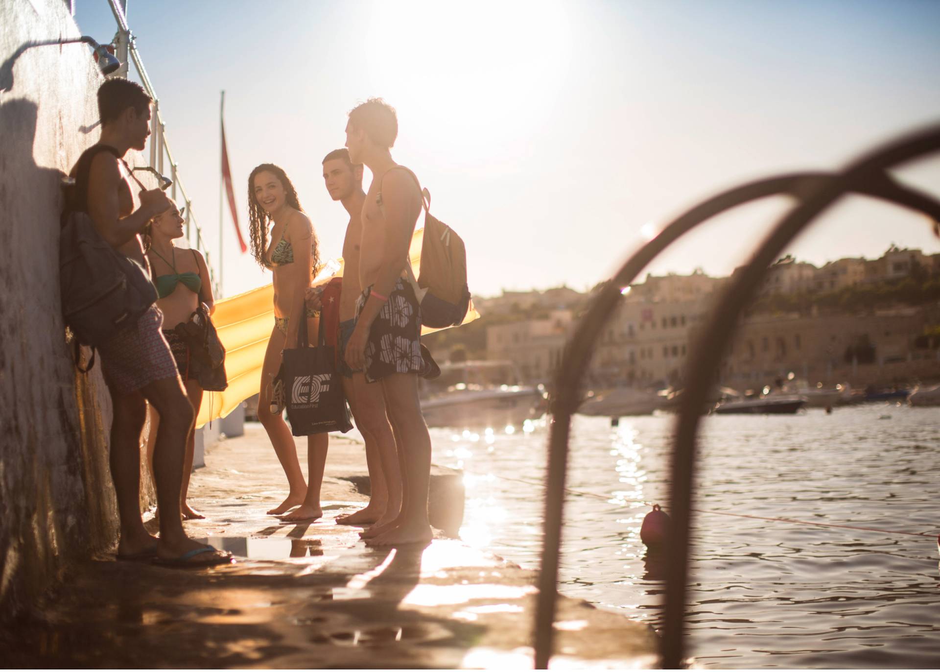 Students Near Swimming Pool