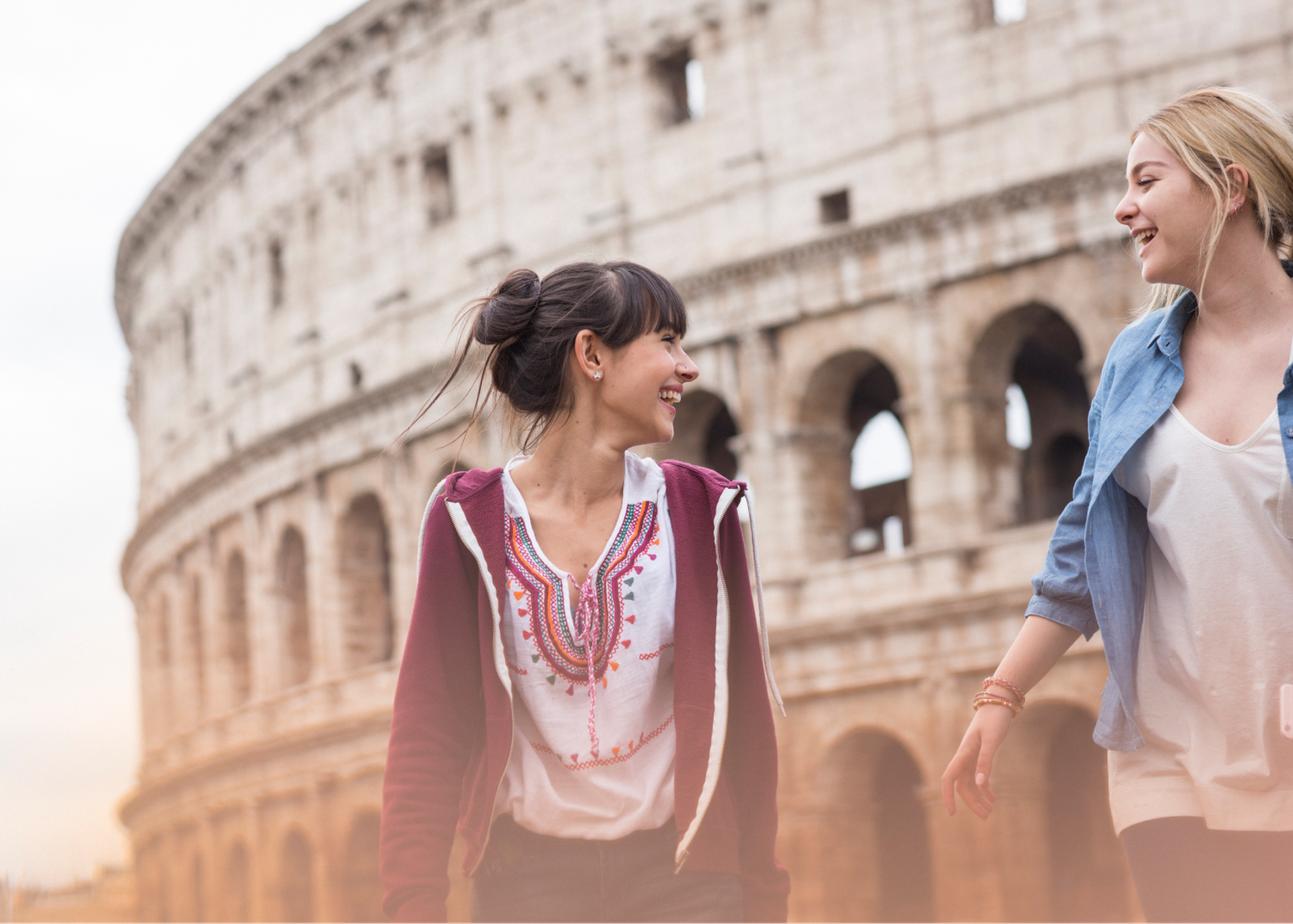 Students Near Colosseum