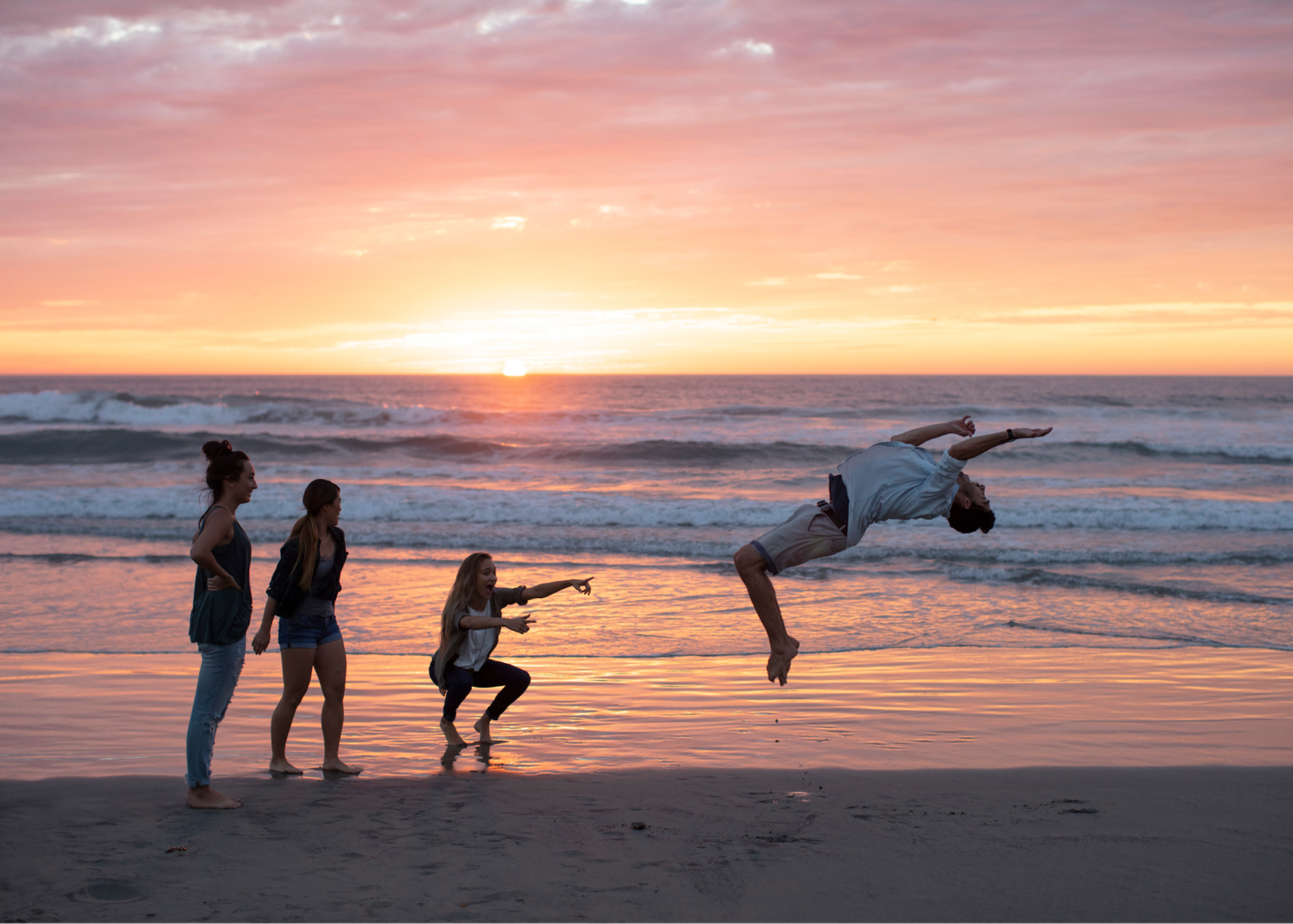 Students At Beach