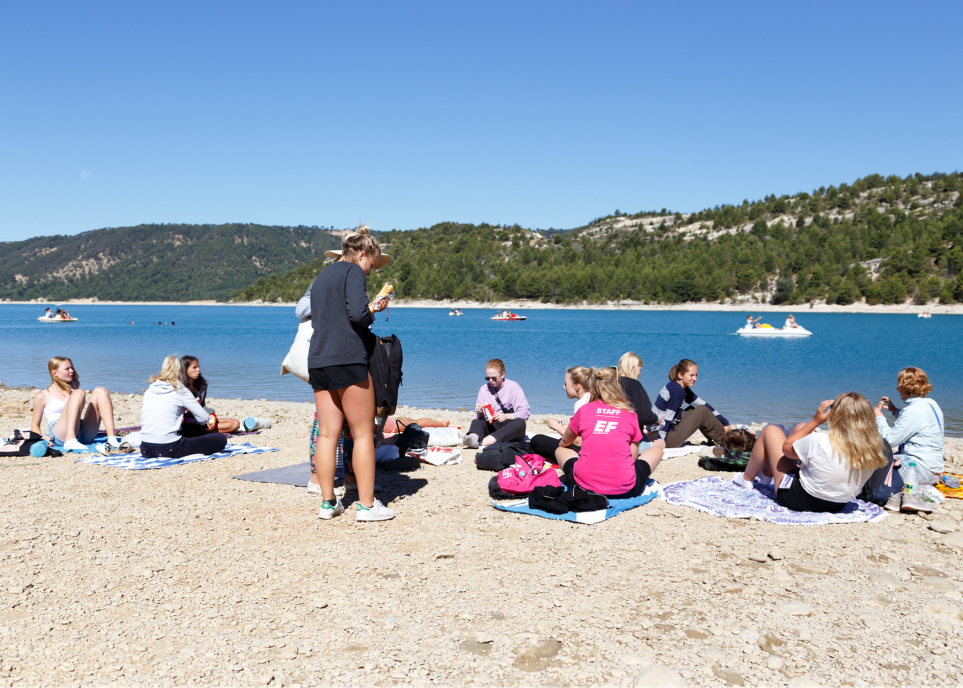 Students Near Beach