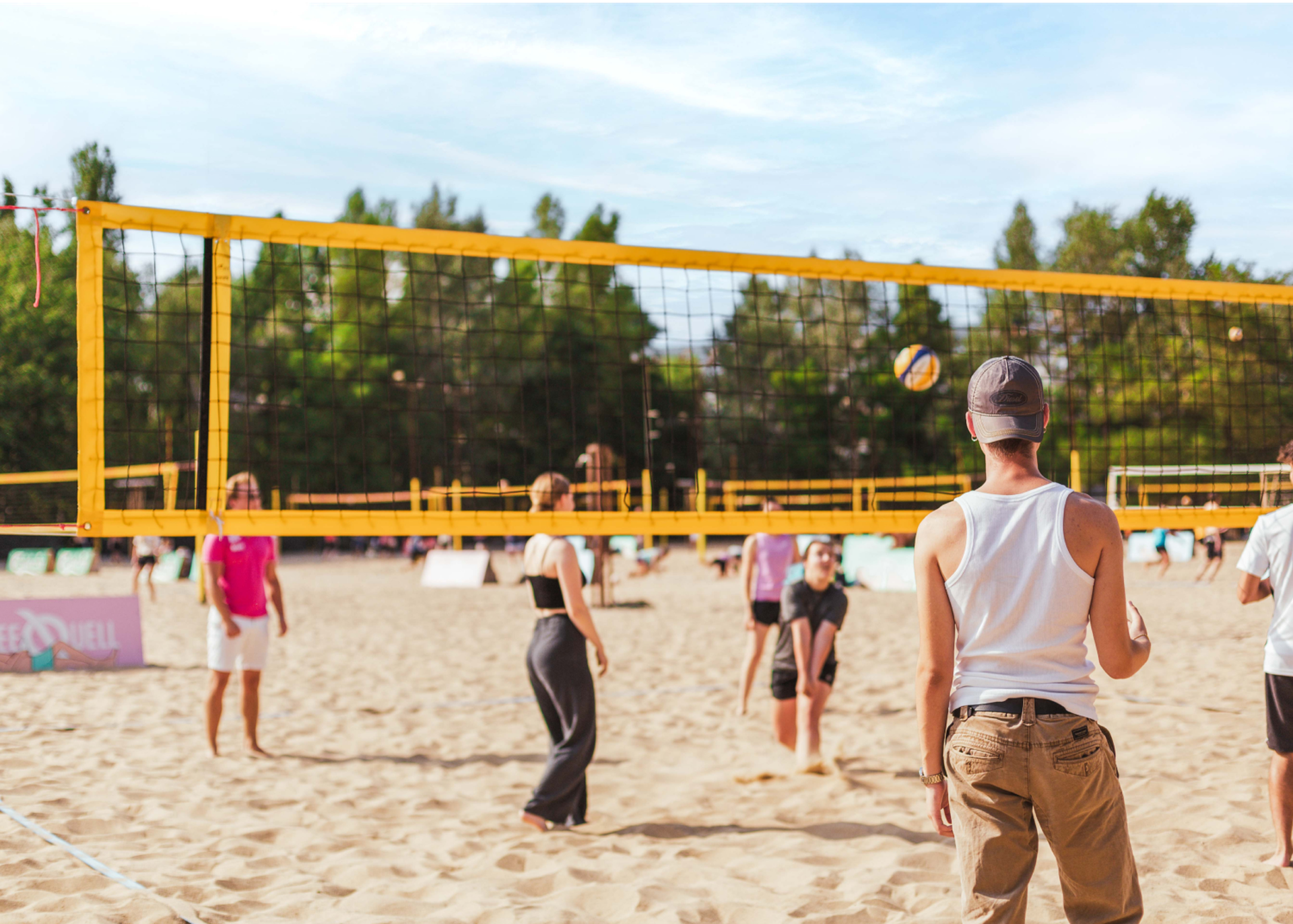 Students Playing Volleyball