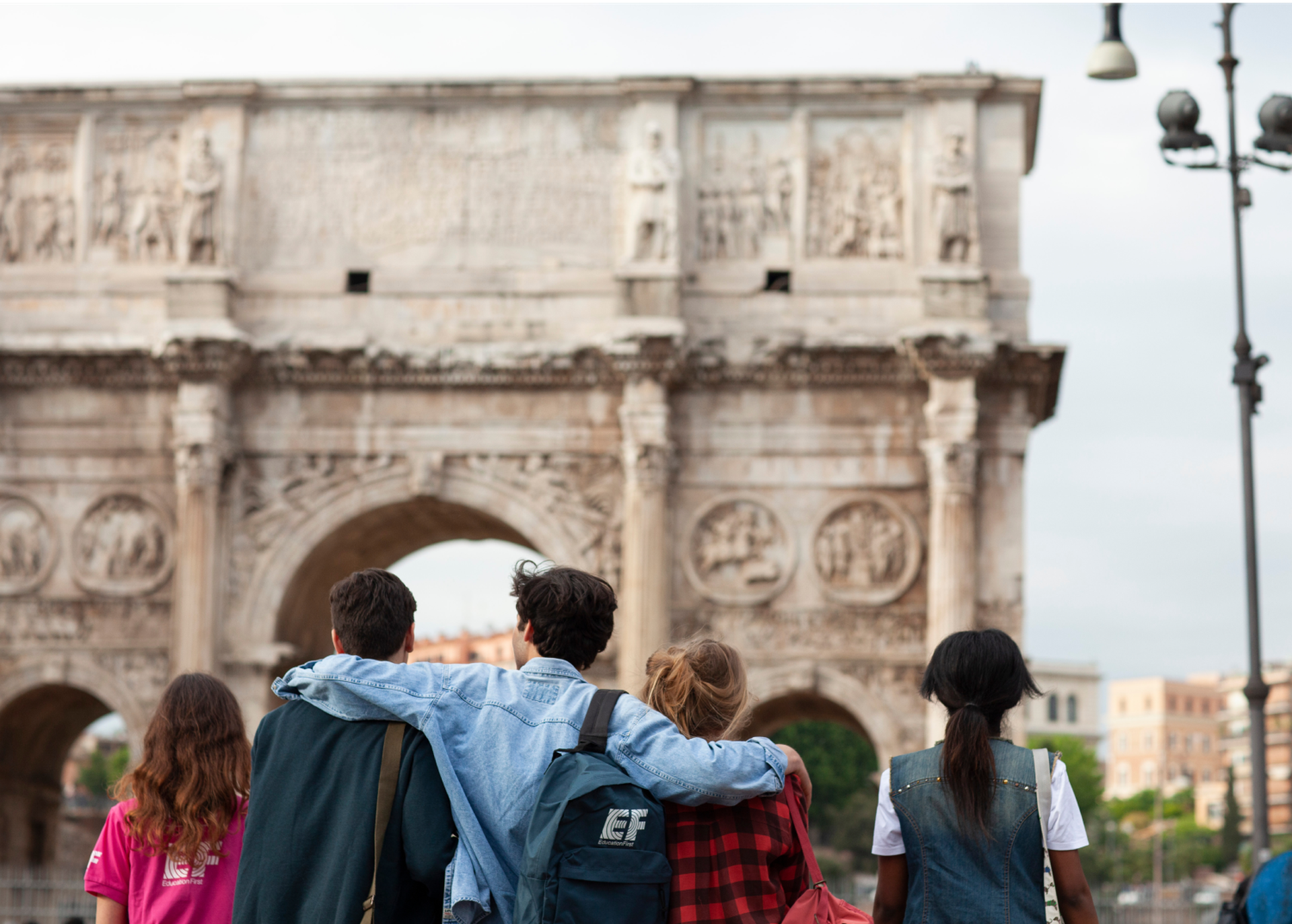 Students Near Arch Of Constantine