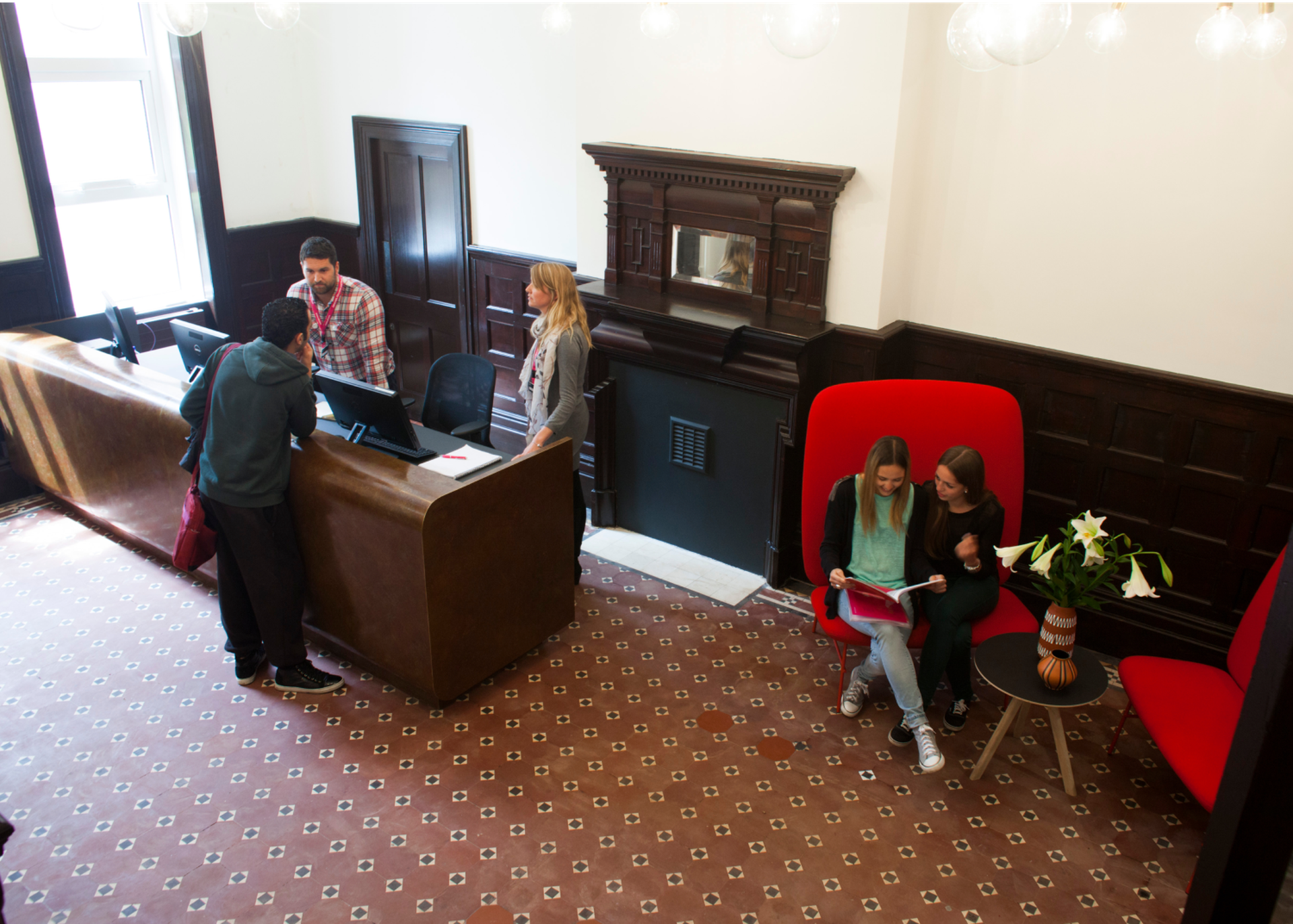Students Near Reception