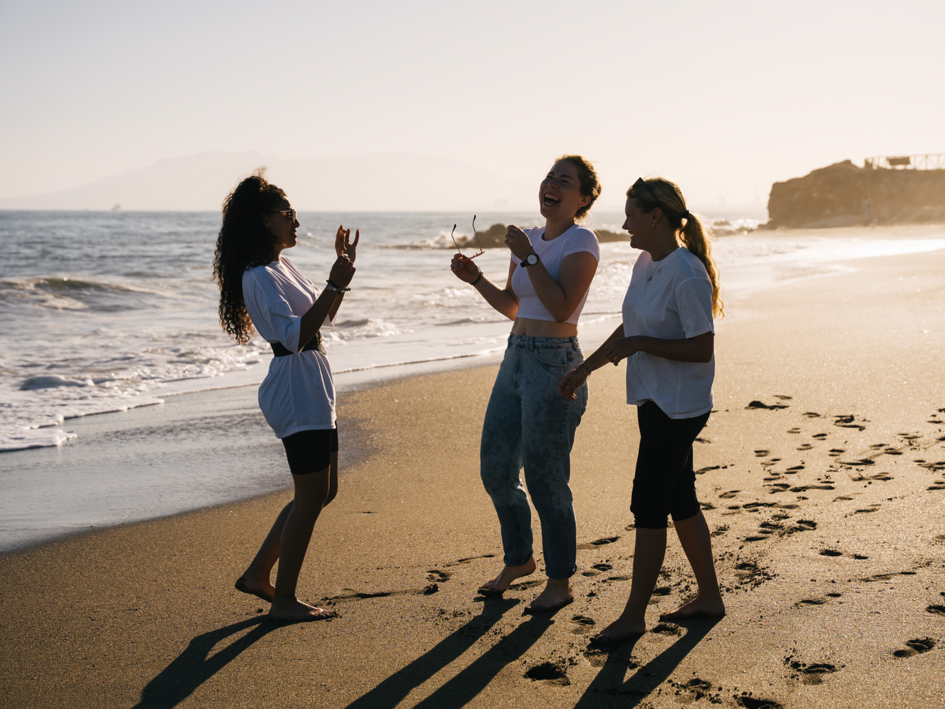 Students Having Fun at Beach