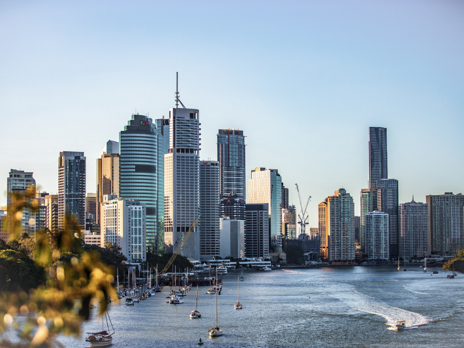 Brisbane River And Cityscape