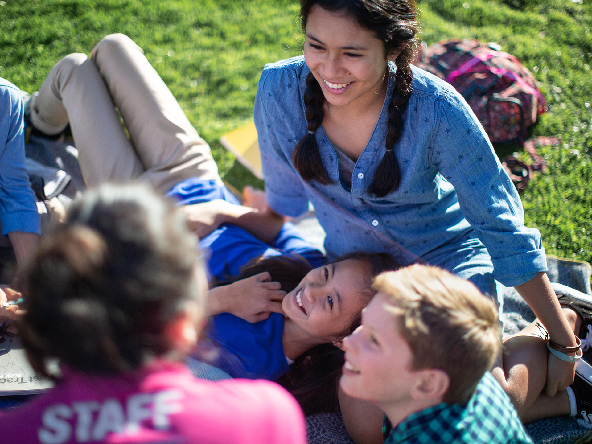 Students Sitting in Lawn