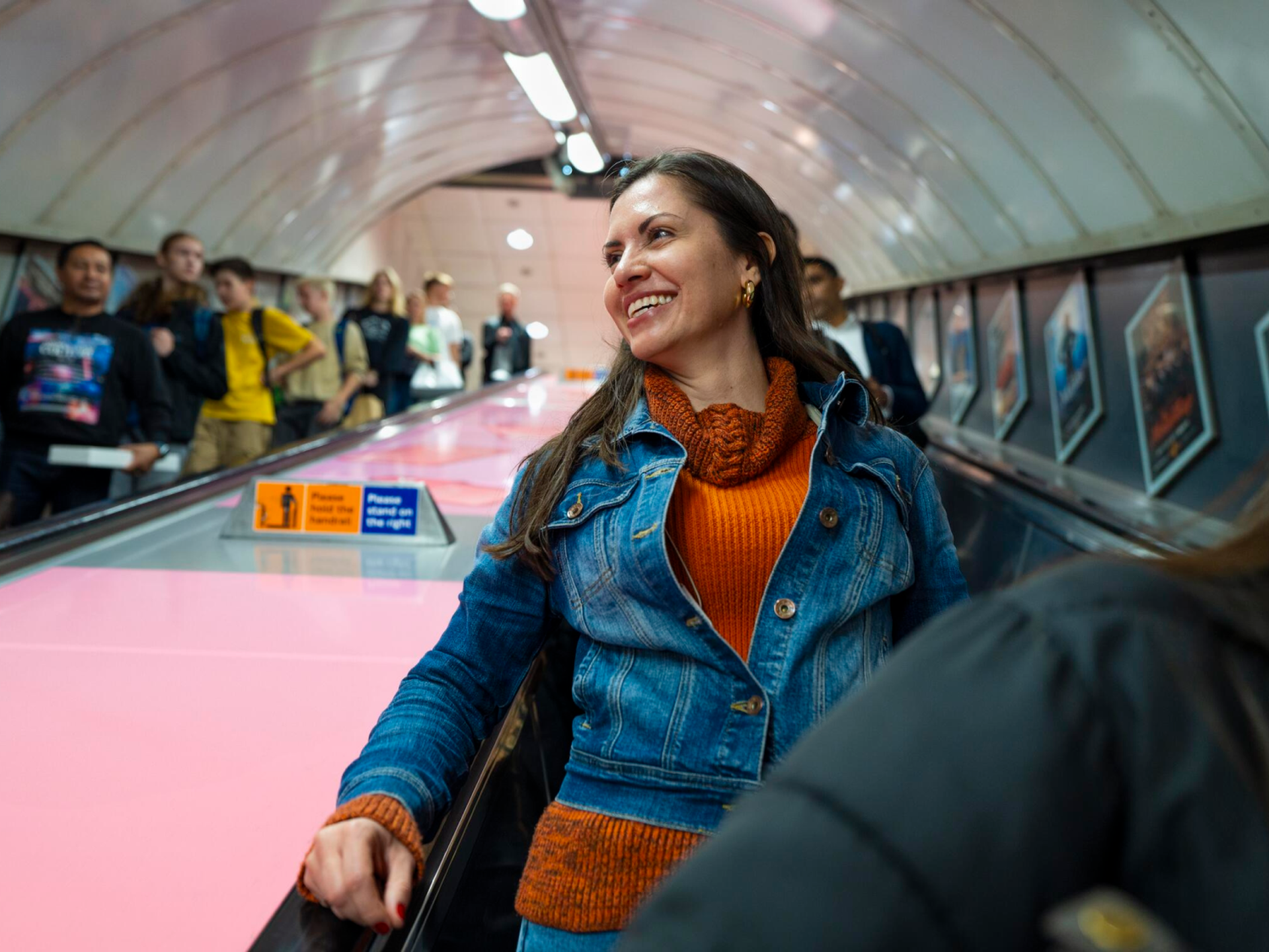 Student Taking London Underground