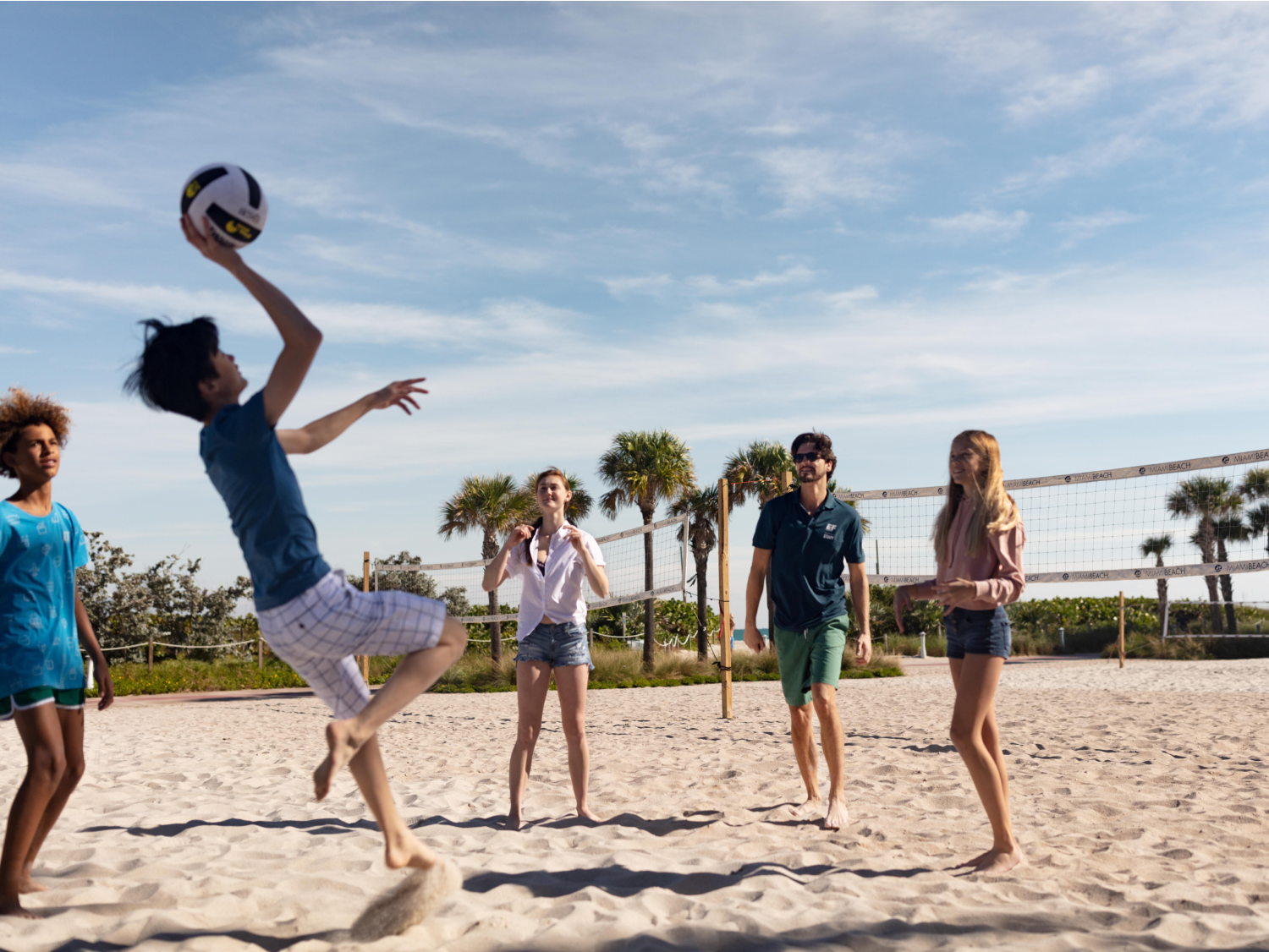 Students Playing Volleyball