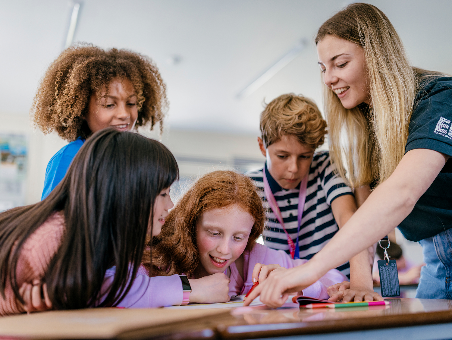 Staff teaching students