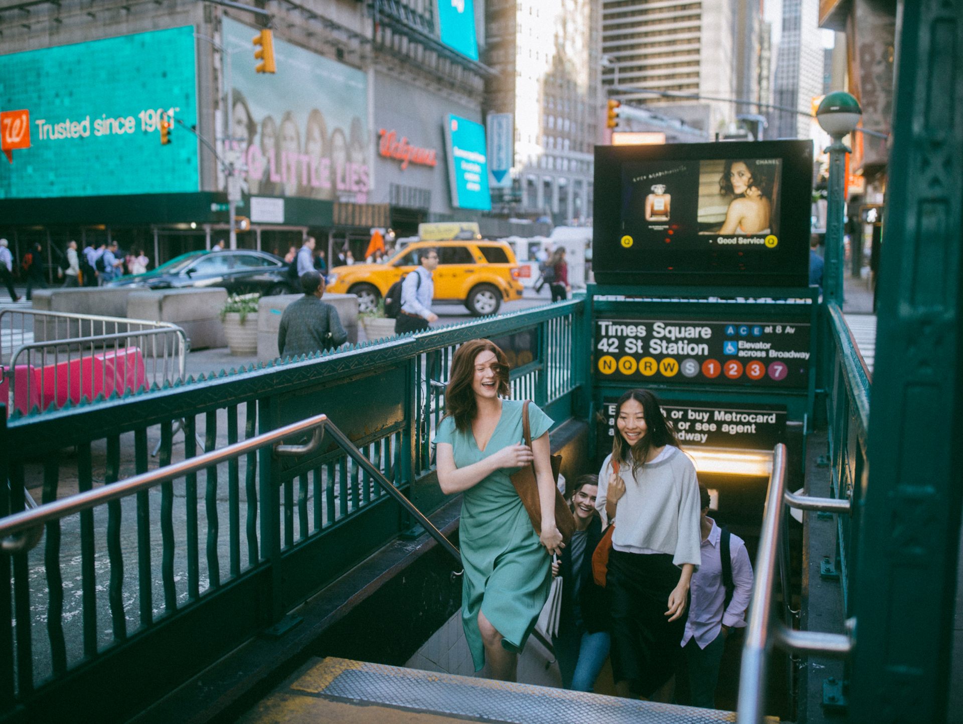 Students at Time Square