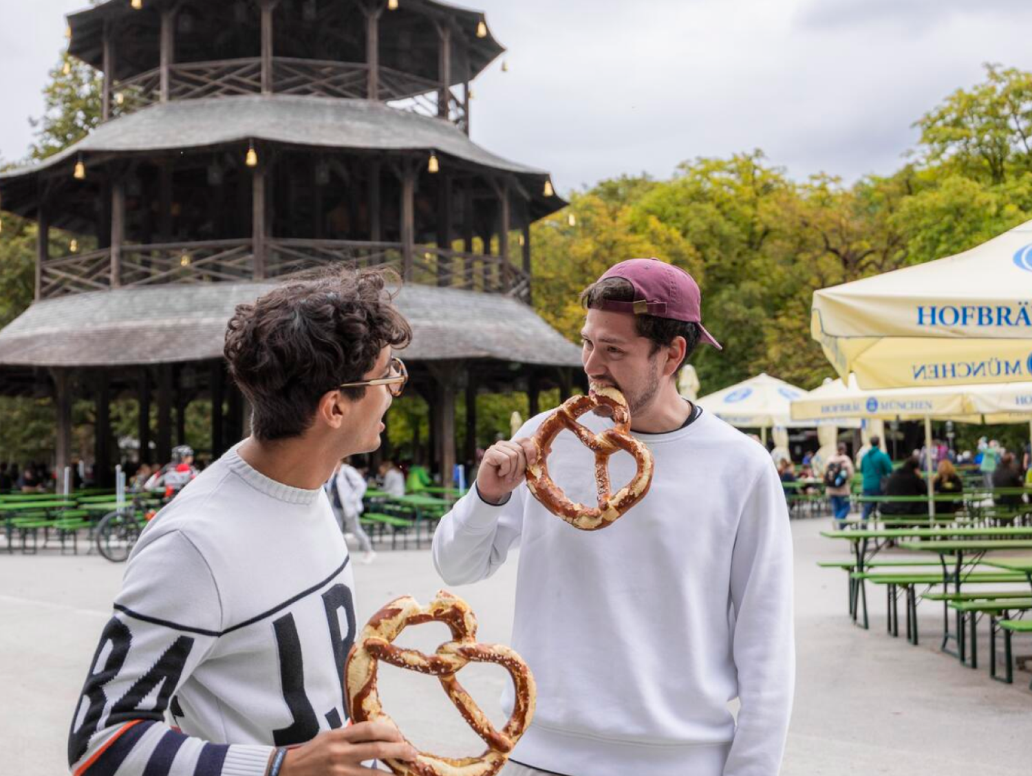 Students Eating Pretzel