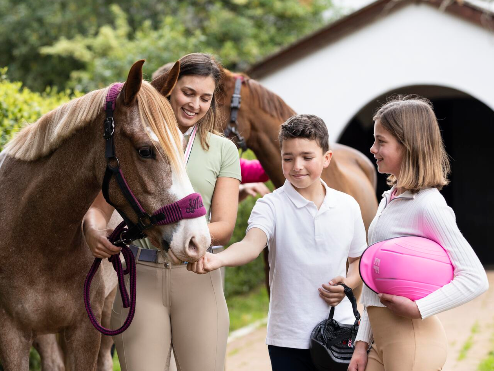 cascadeur avec professeur et cheval