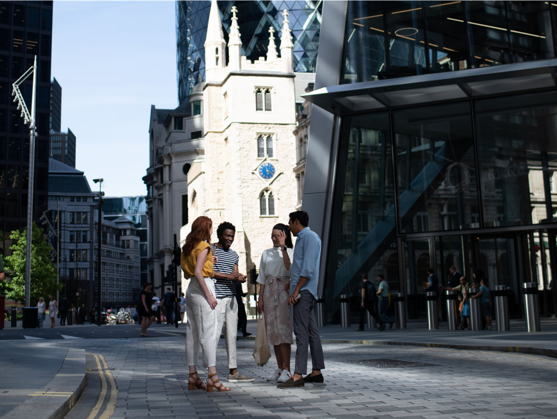 Students Near The Gherkin