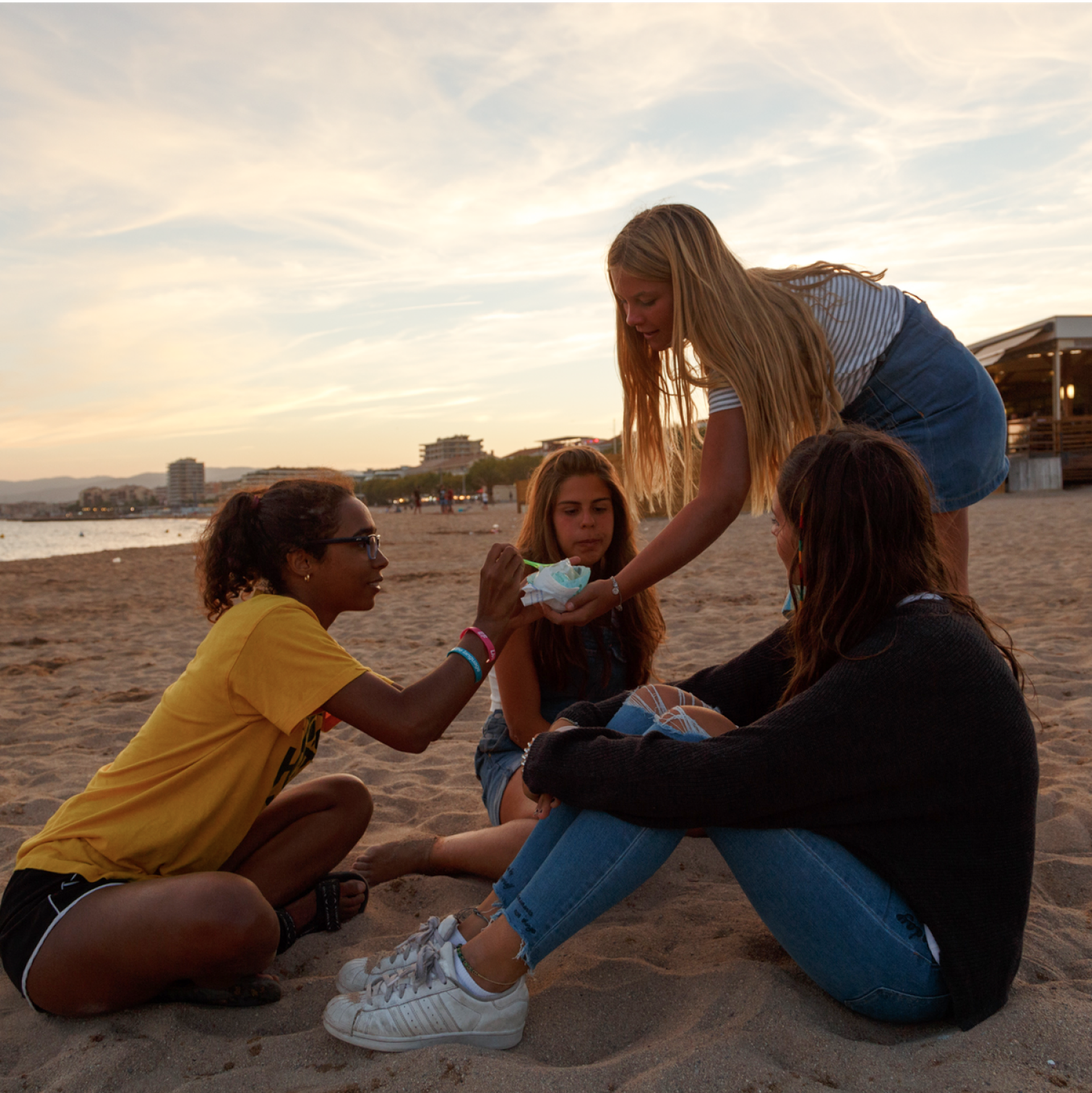 Students Near Beach