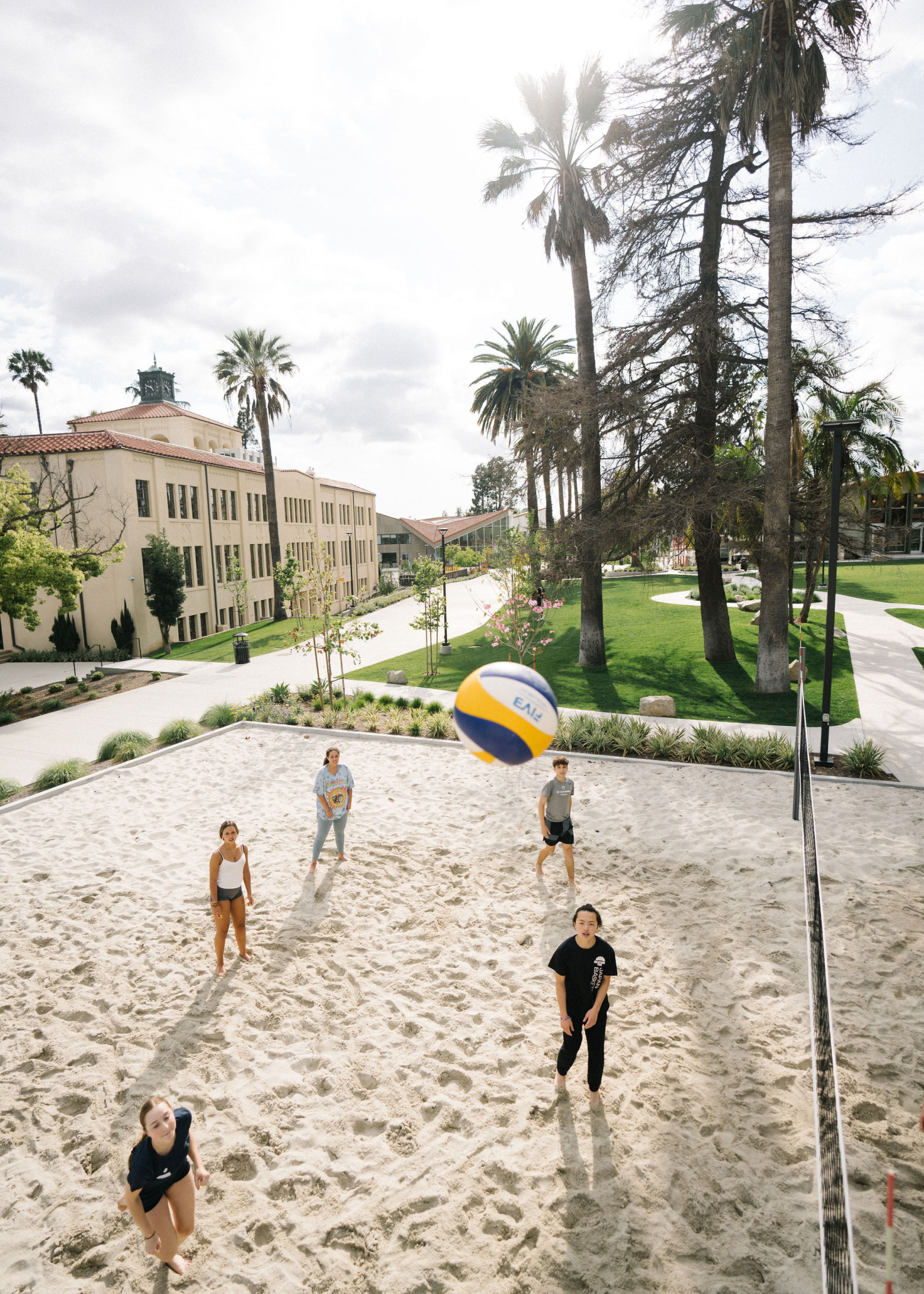 Students Playing Volleyball