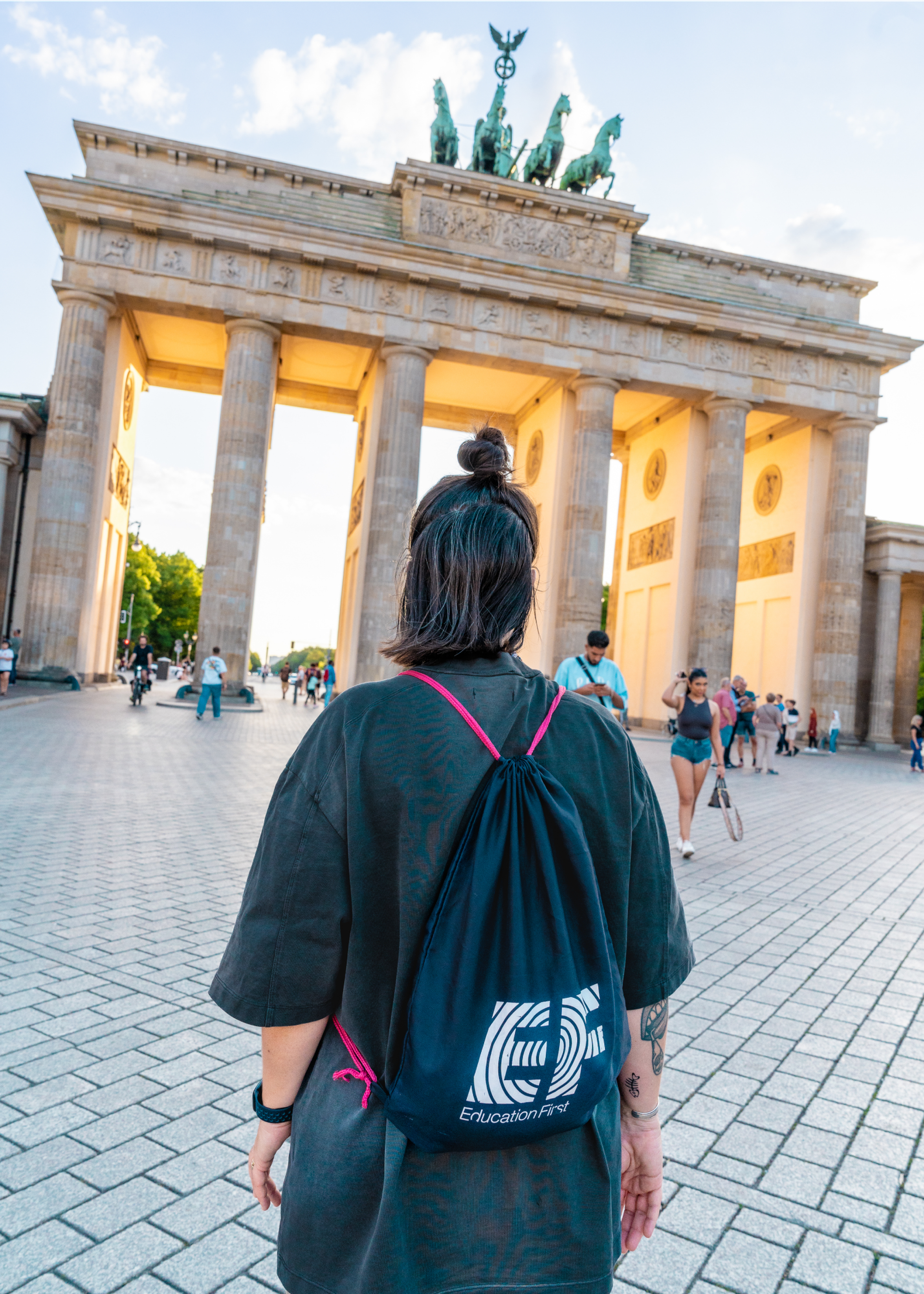Students Sightseeing Brandenburg Gate
