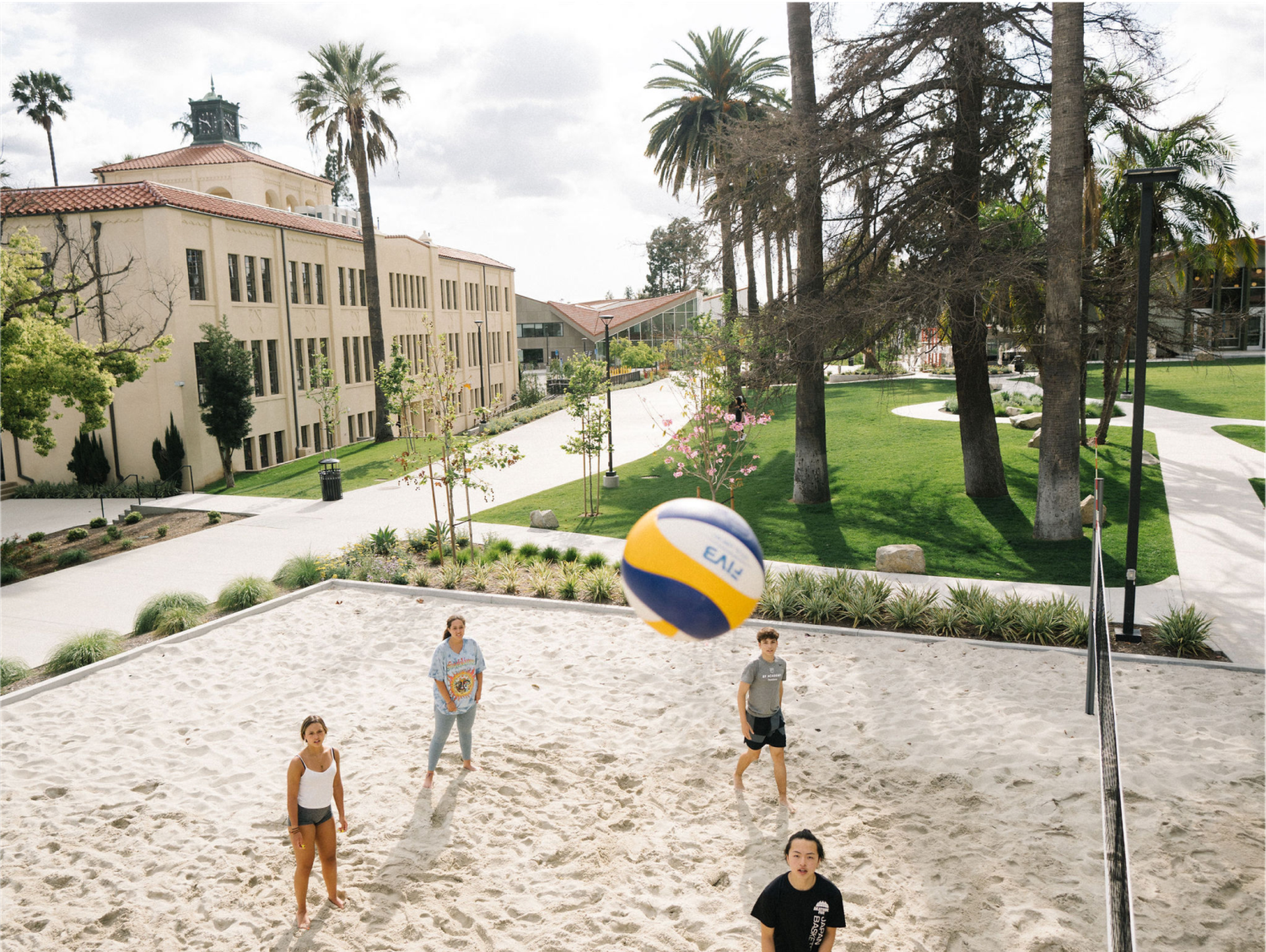 Students Playing Volleyball