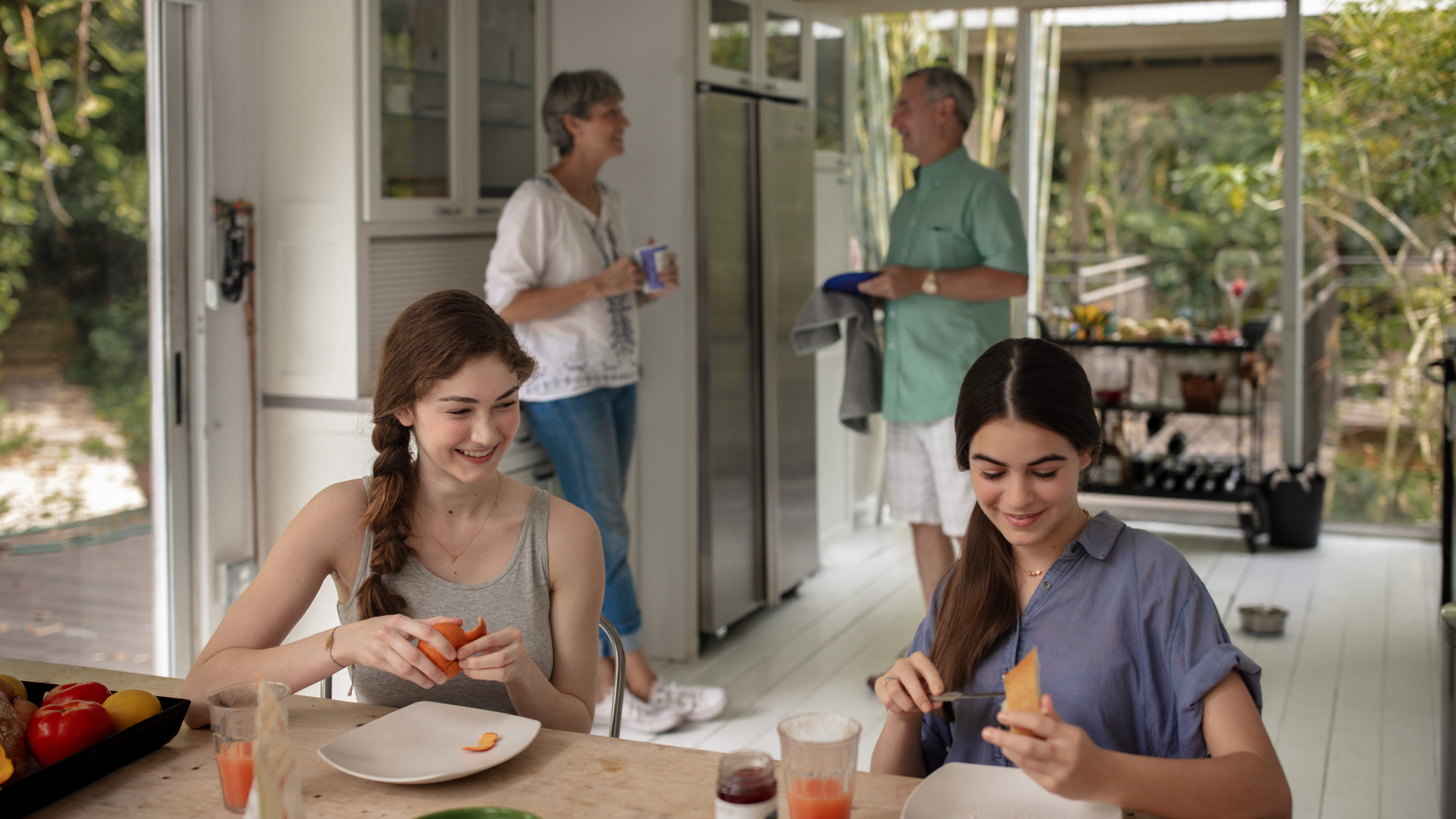 Students having food