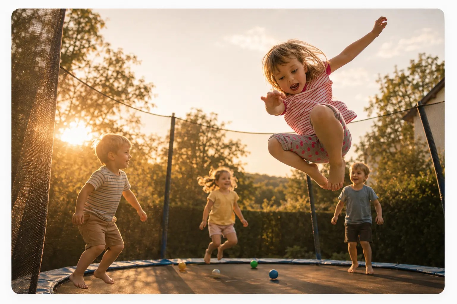 Enfant sur un trampoline