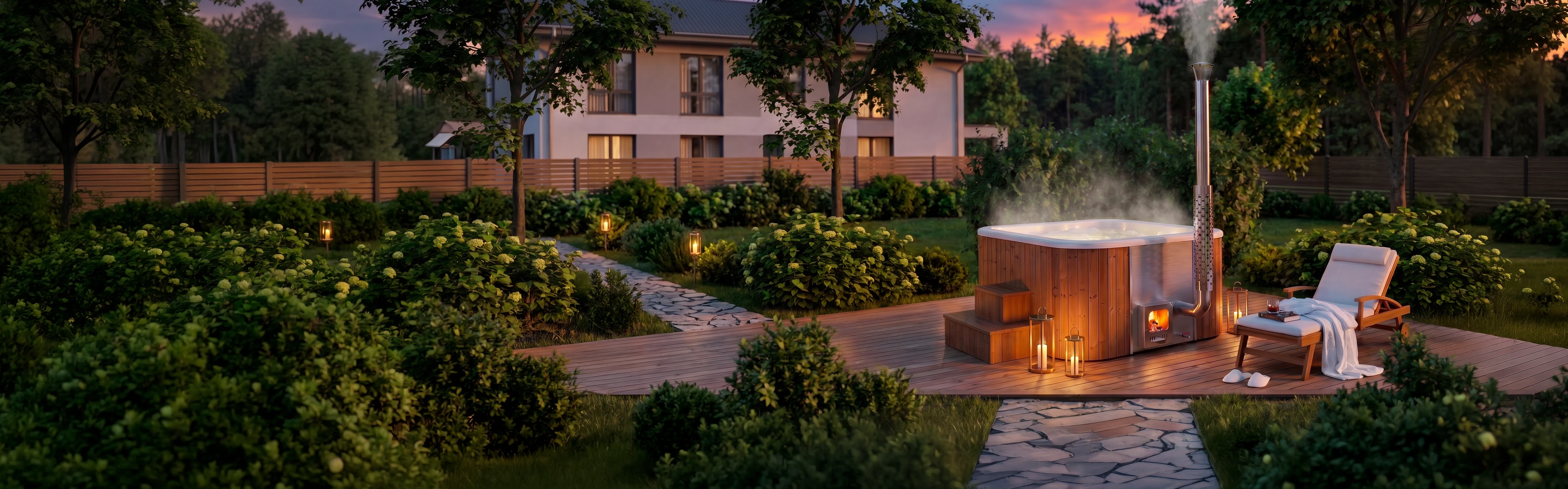 Wellness mit Hot Tub im eigenen Garten