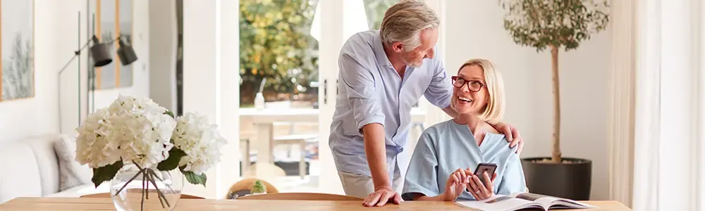 a couple looking to downsize happy after their offer on a smaller house was accepted