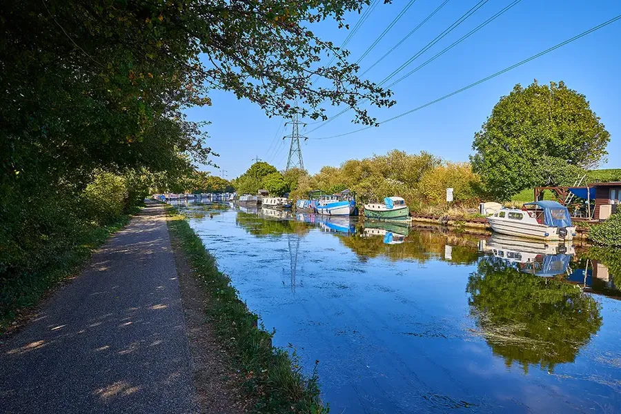 view of the canal in Tottenham, near Edmonton London