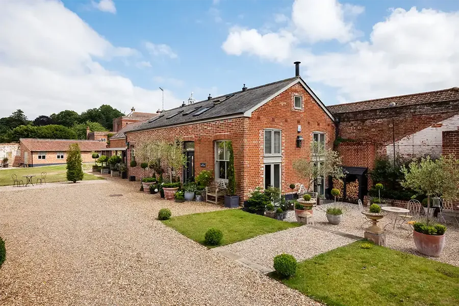 refurbished luxury barn with landscaped gardens worth over 2 million pounds