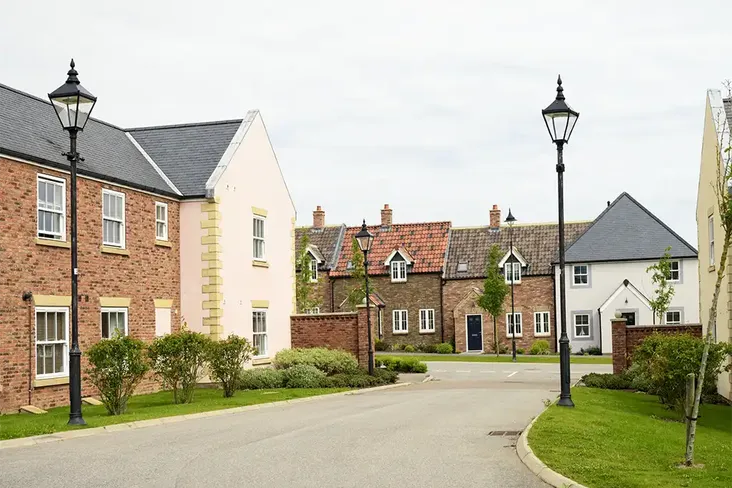 houses in a new estate which you can purchase through shared ownership