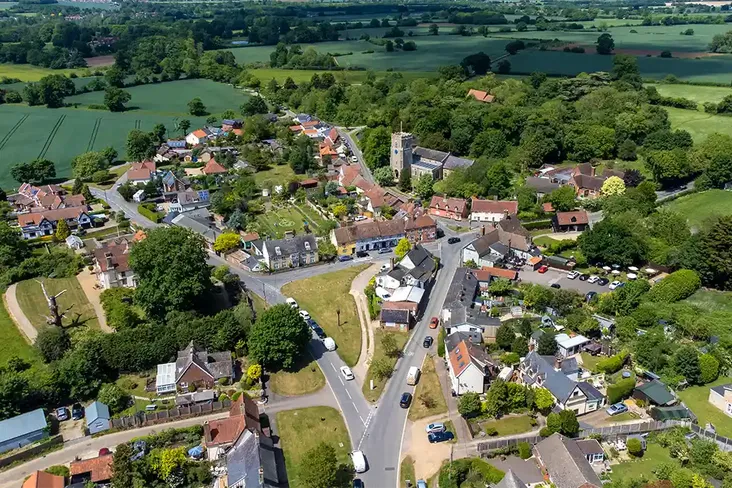 idyllic houses in a village close with a countryside living environment