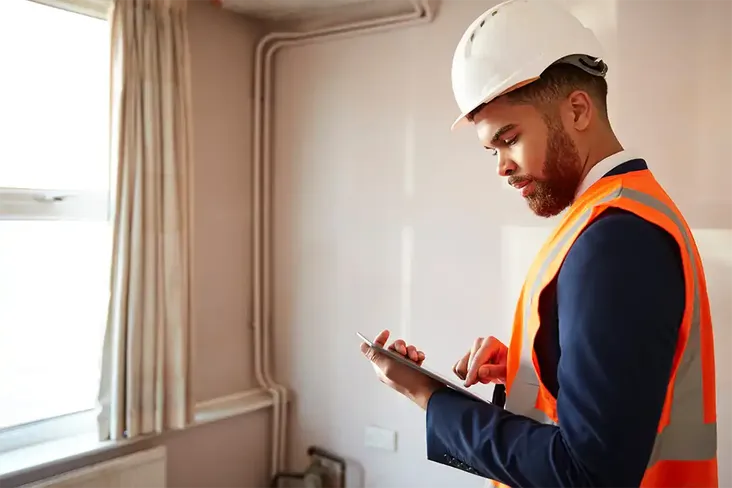 surveyor completing a home buyers survey report