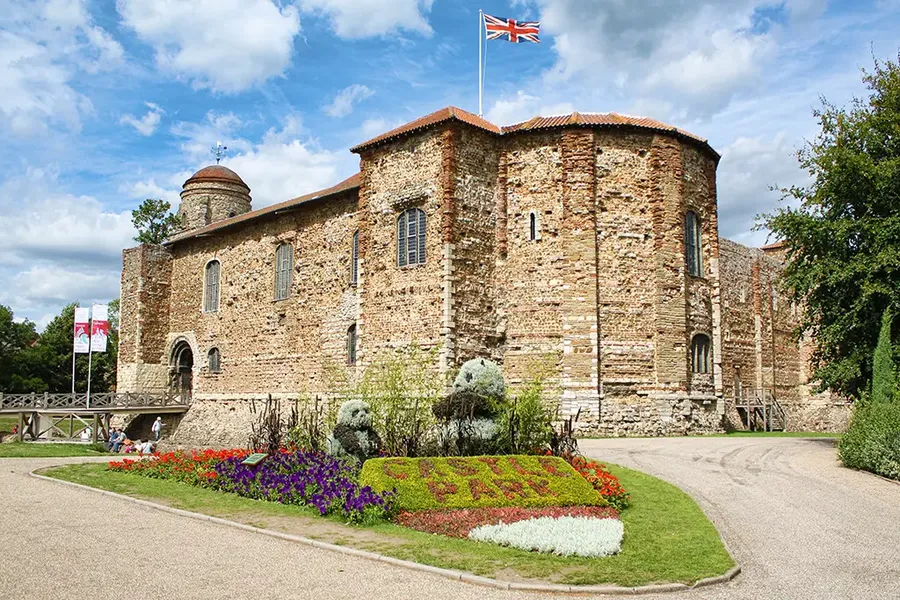 Norman Castle in Colchester, East of England UK