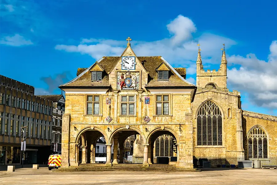 Cathedral Square in Peterborough, England UK