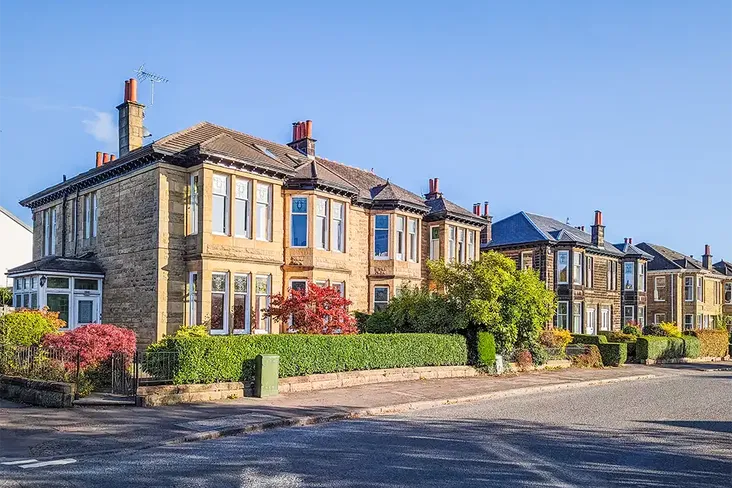 street of houses in Scotland