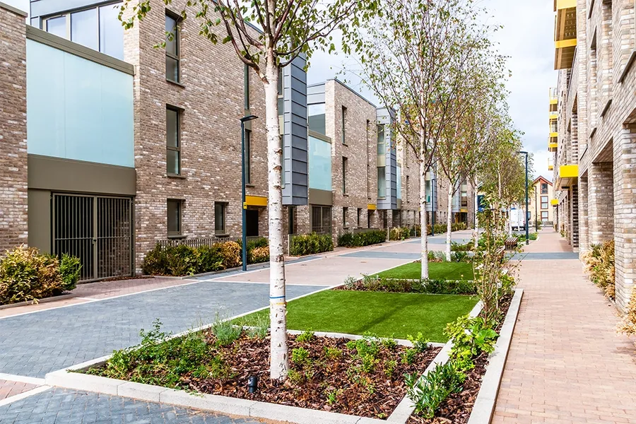 new homes in Upton Park, former site of East London Bus Company, East London UK