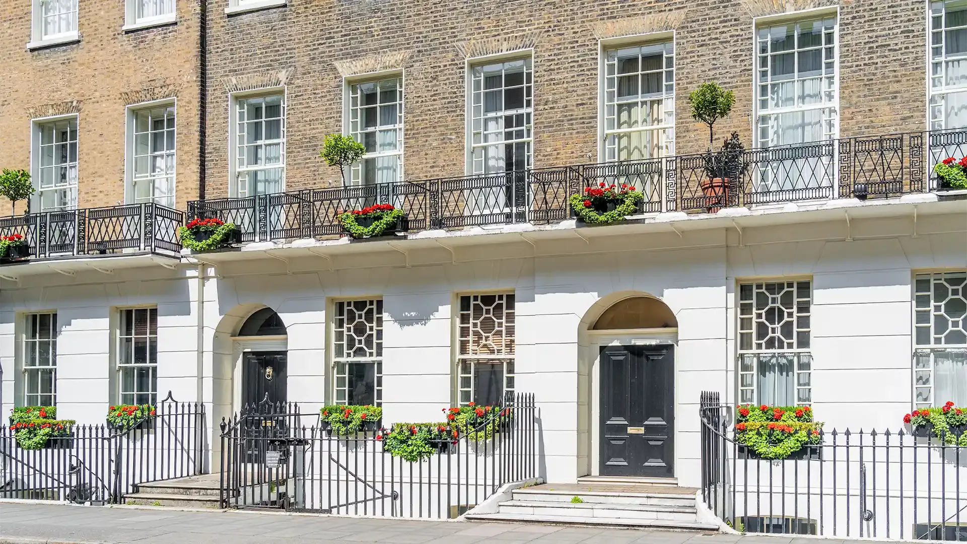 lovely row of houses in London which you need a mortgage to buy