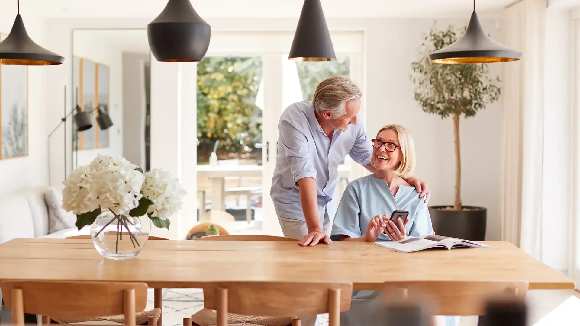 a couple looking to downsize happy after their offer on a smaller house was accepted