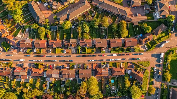 Aerial photo of houses in Croydon London UK