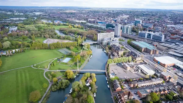 beautiful view of Caversham and River Thames, Reading, South East England