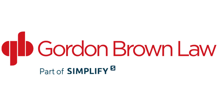 Red and blue logo with stylised "Gordon Brown Law" written in red and the words "Part of SIMPLIFY" in smaller font beneath.