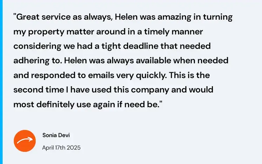 Sonia Devi Trustpilot review 17 April 2025