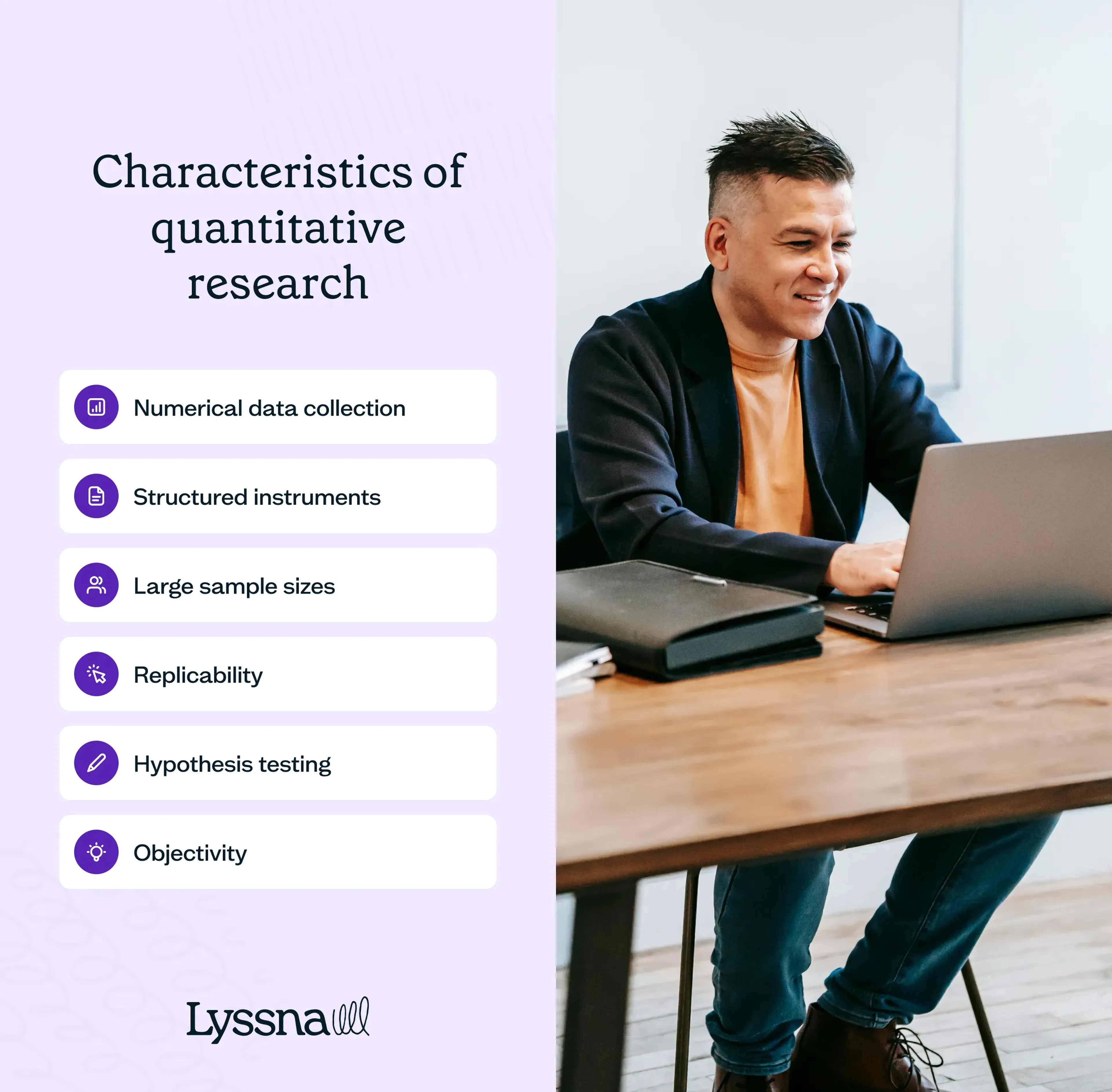 Six characteristics of quantitative research